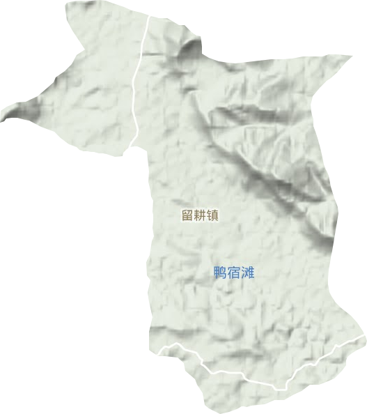 留耕镇地形地图