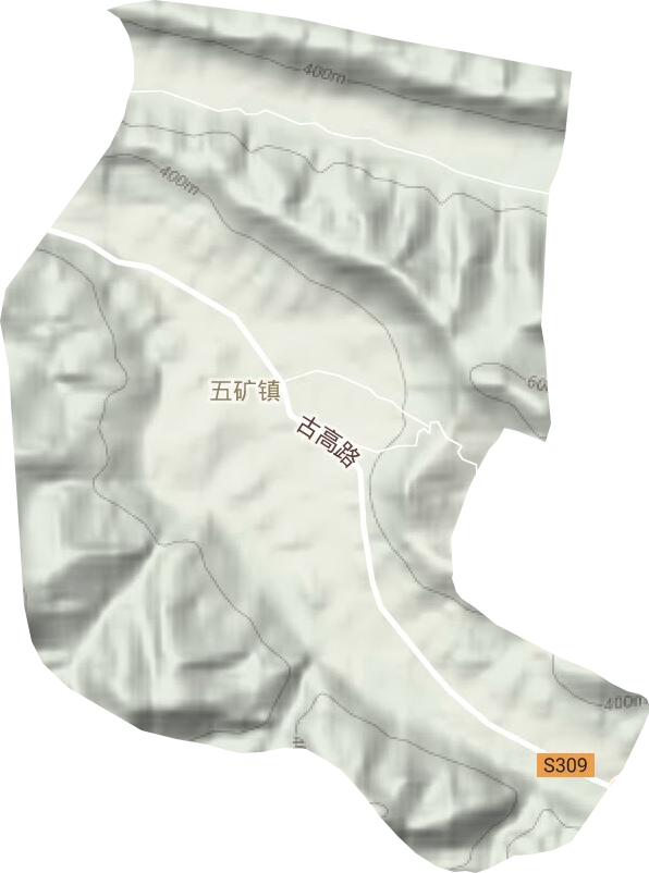 五矿镇地形地图
