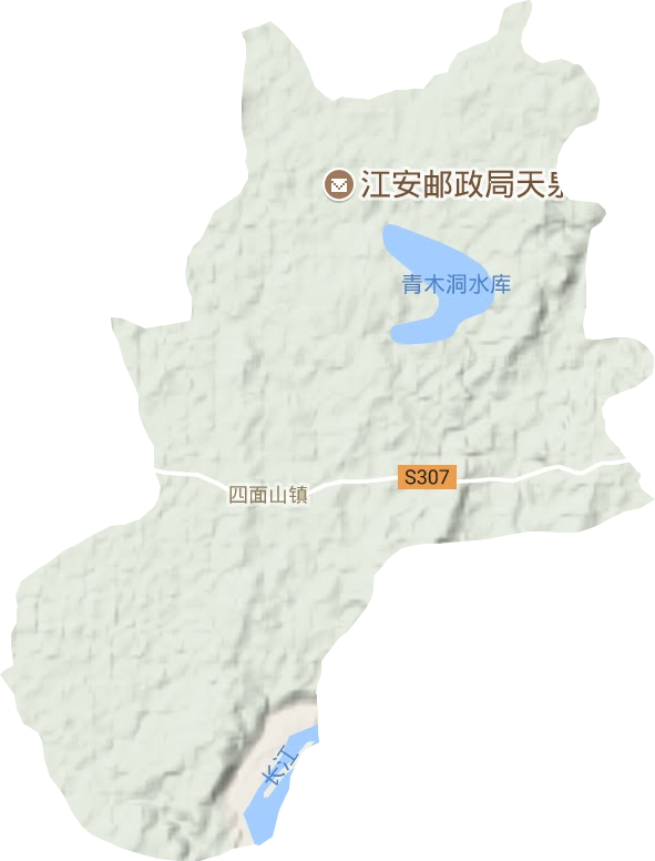 四面山镇地形地图