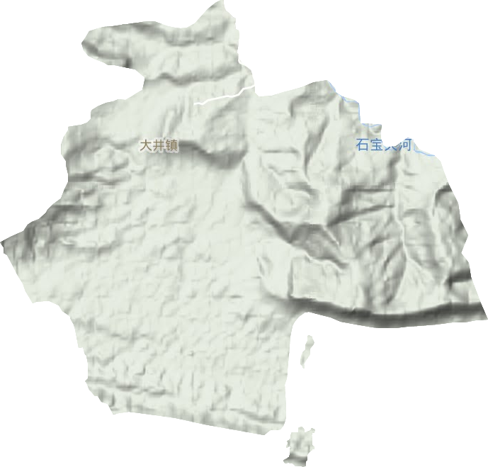 大井镇地形地图