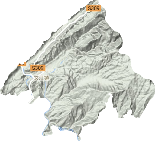 文江镇地形地图