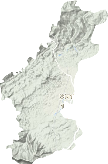 沙河镇地形地图