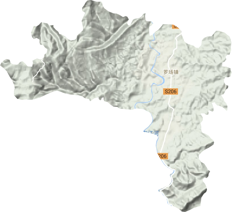 罗场镇地形地图