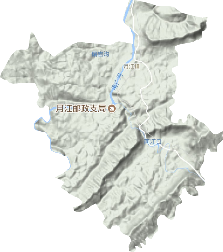 月江镇地形地图