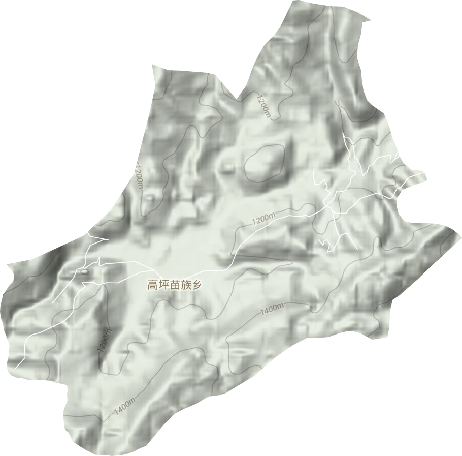 高坪苗族乡地形地图