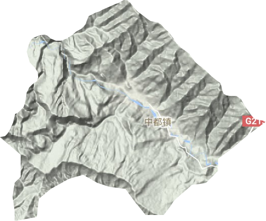中都镇地形地图