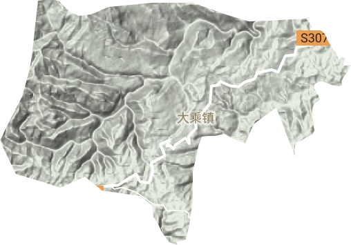 大乘镇地形地图