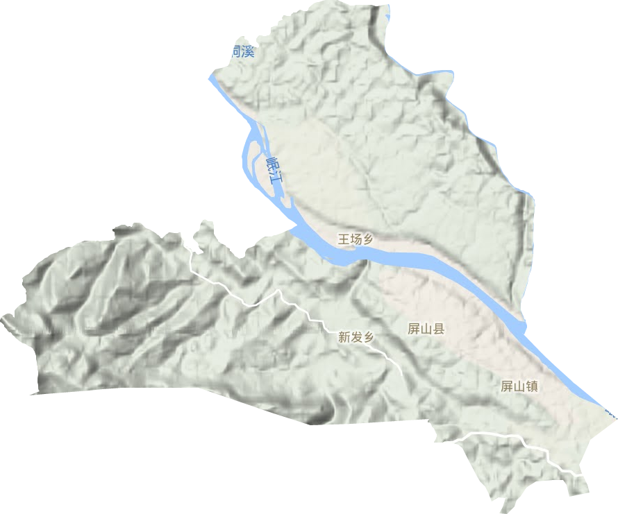 屏山镇地形地图