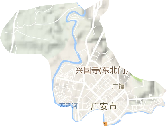 广福街道地形地图