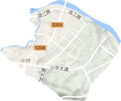 中桥街道地形地图