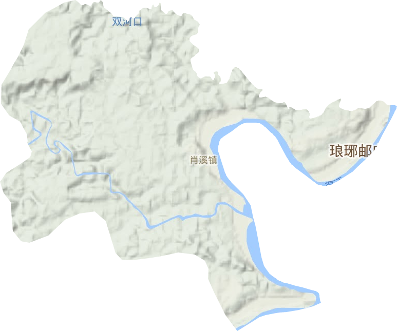 肖溪镇地形地图