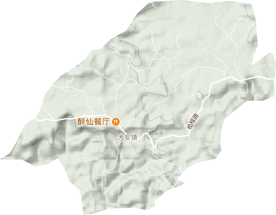 大安镇地形地图