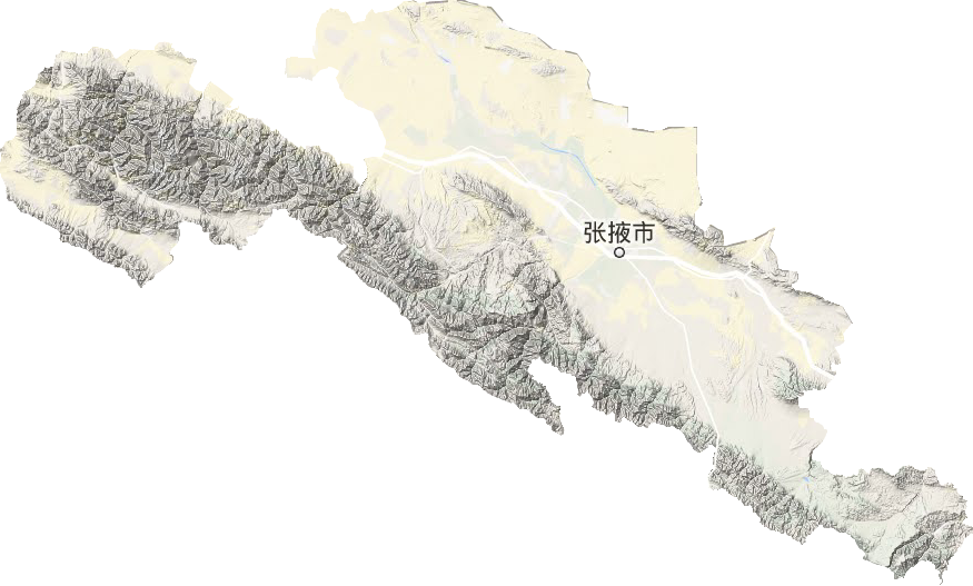 张掖市地形地图