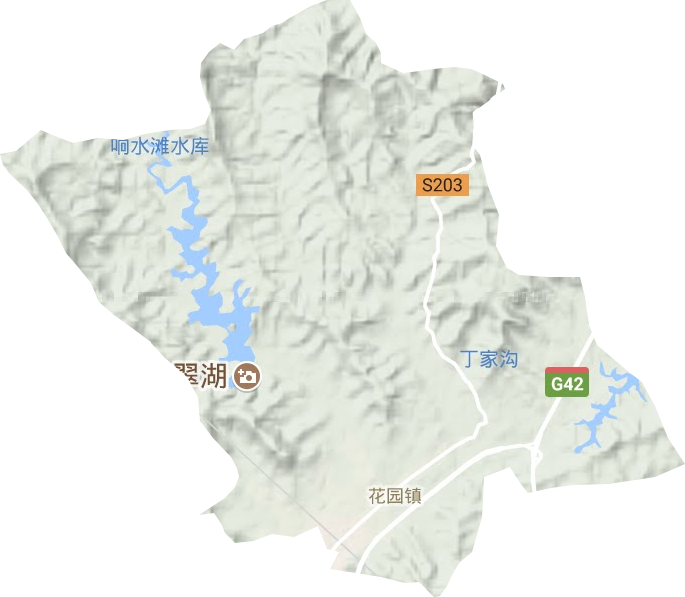 花园镇地形地图