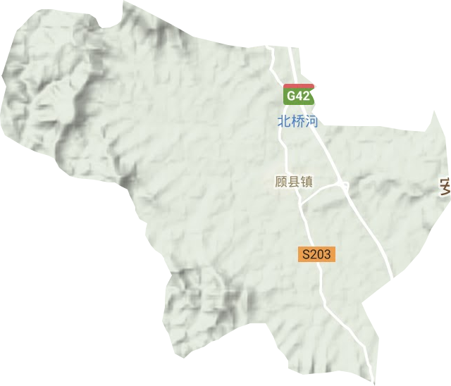 顾县镇地形地图
