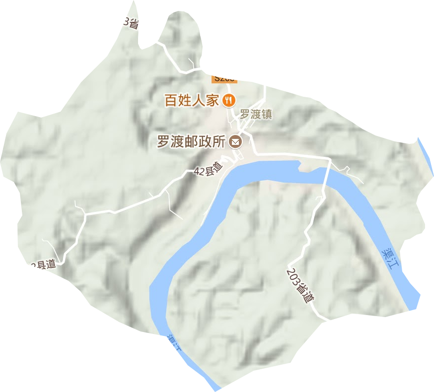 罗渡镇地形地图