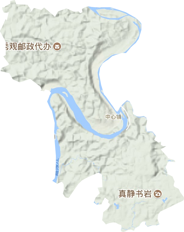中心镇地形地图