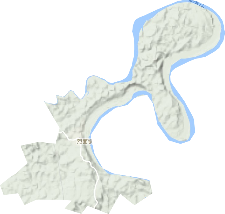 烈面镇地形地图