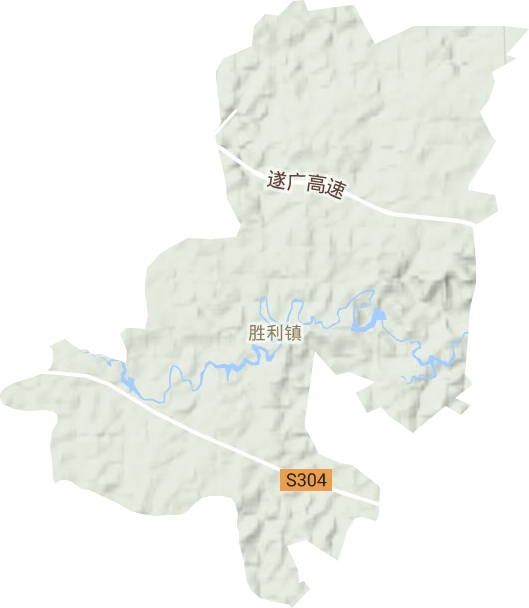 胜利镇地形地图