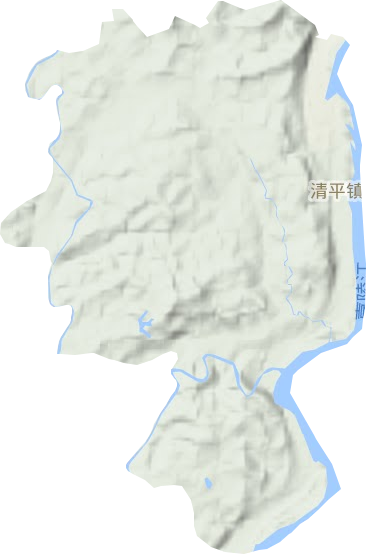 清平镇地形地图