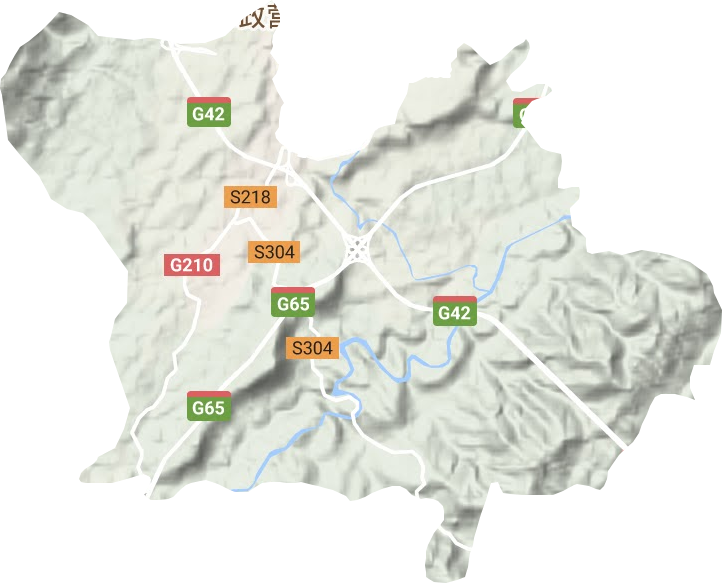 城南镇地形地图
