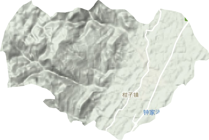 柑子镇地形地图