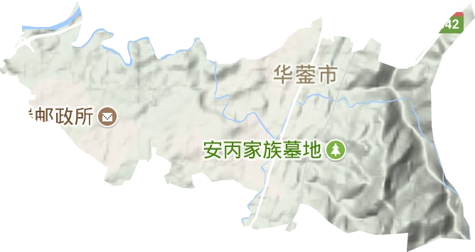 双河街道地形地图