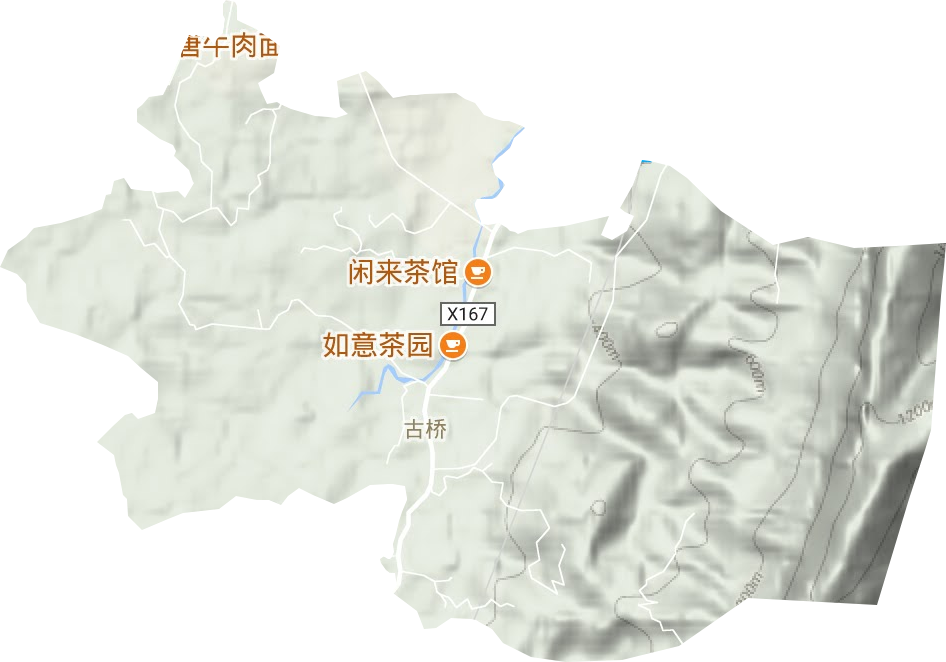 古桥街道地形地图