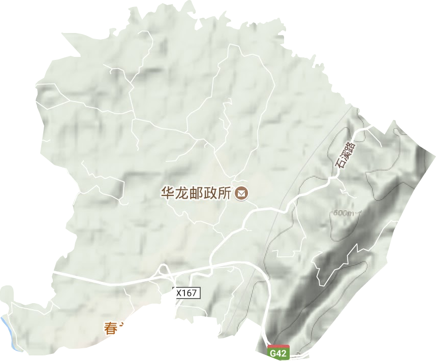 华龙街道地形地图