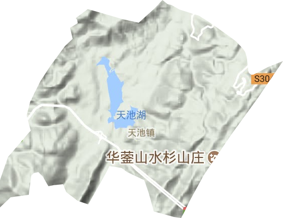 天池镇地形地图