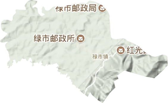 禄市镇地形地图