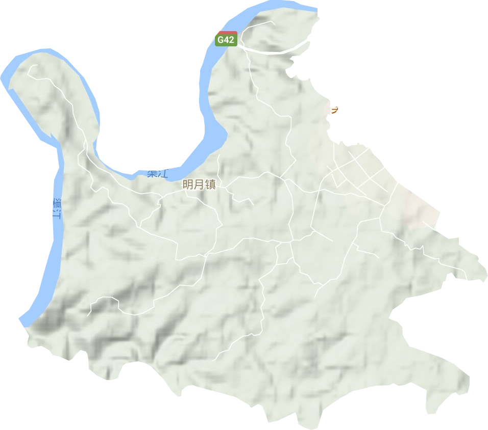 明月镇地形地图