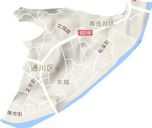 东城街道地形地图