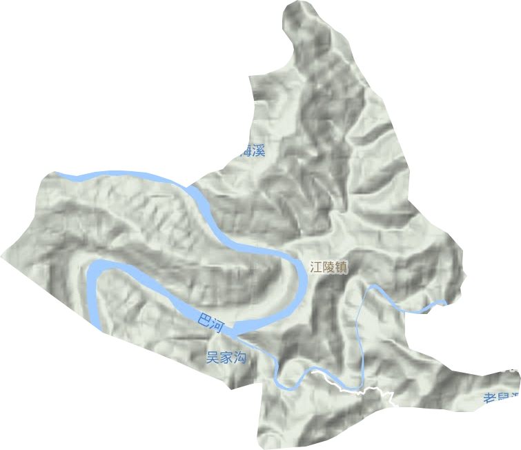 江陵镇地形地图