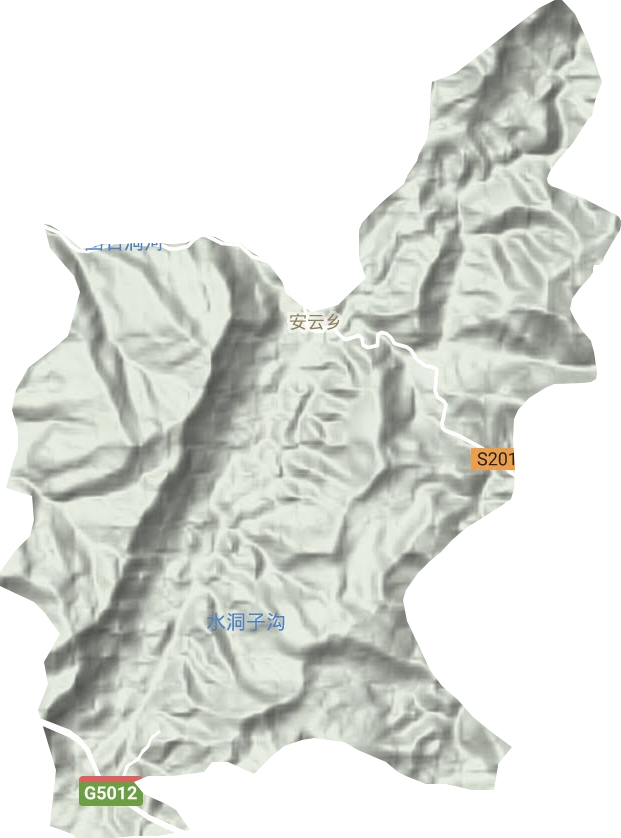 安云乡地形地图