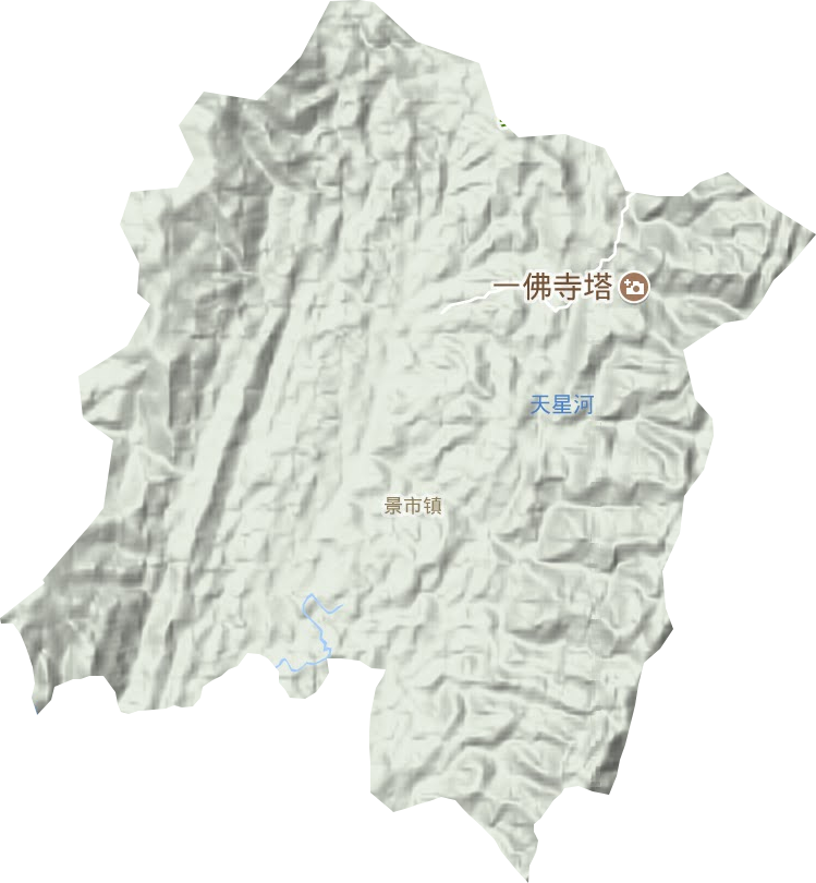 景市镇地形地图