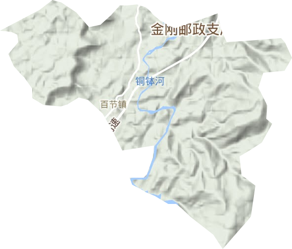 百节镇地形地图