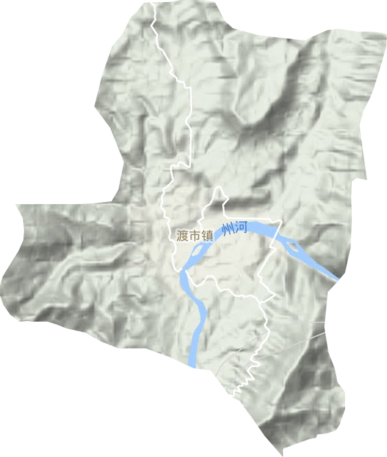 渡市镇地形地图