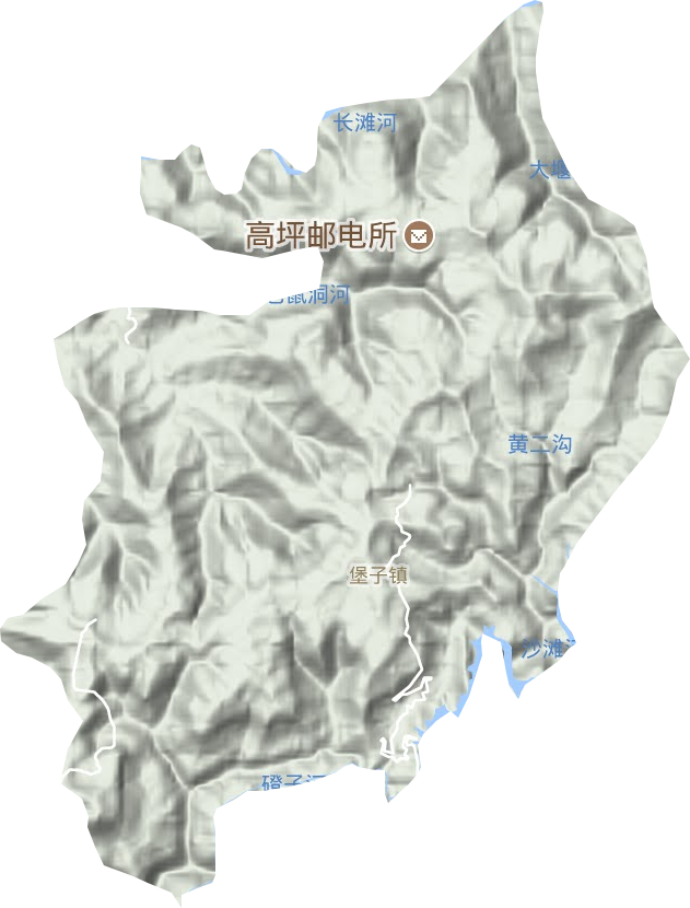 堡子镇地形地图
