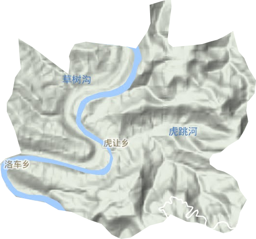 虎让乡地形地图