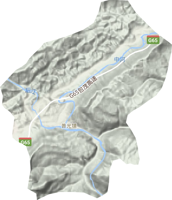 普光镇地形地图