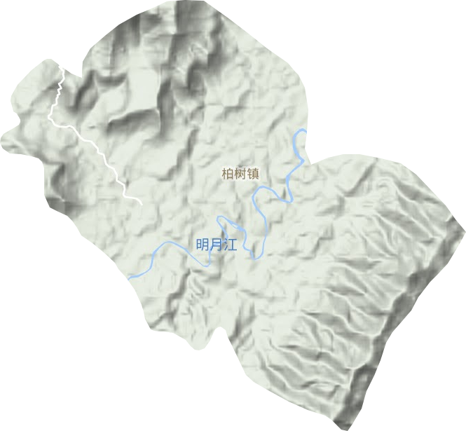 柏树镇地形地图