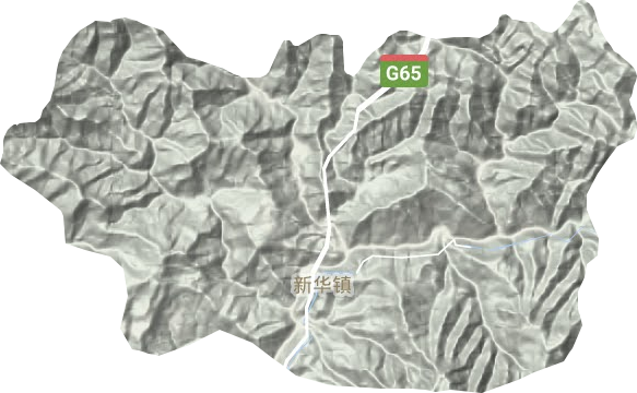 新华镇地形地图