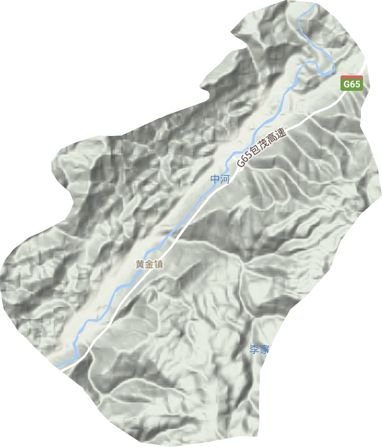 黄金镇地形地图