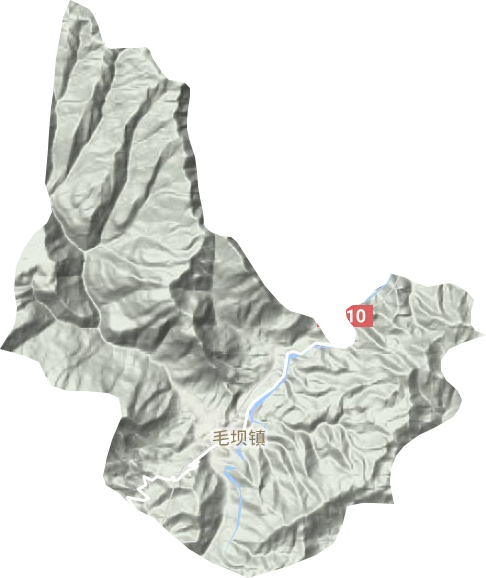 毛坝镇地形地图