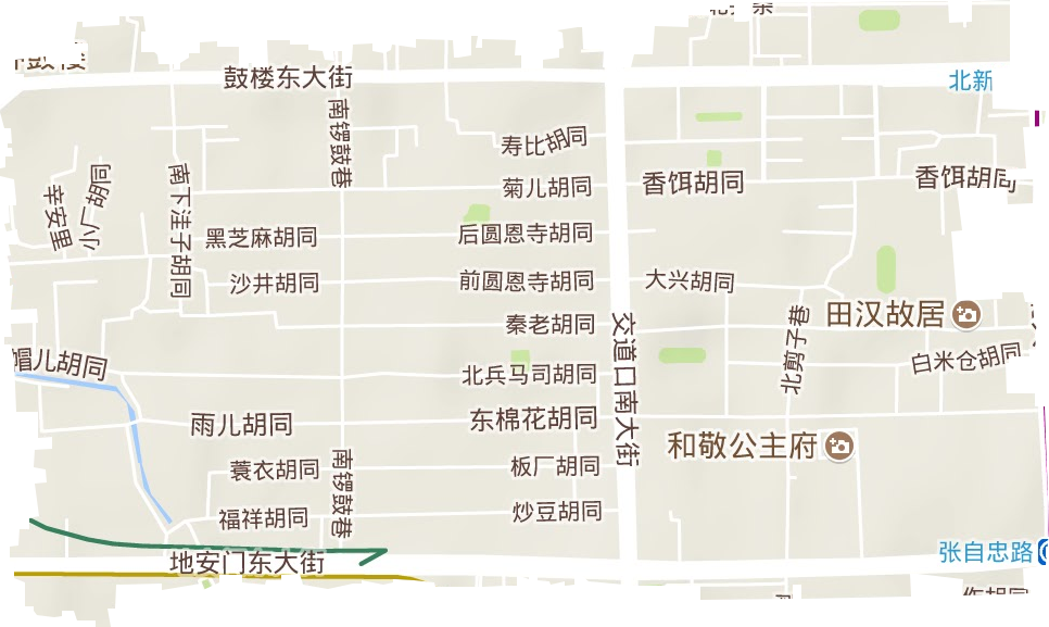交道口街道地形地图