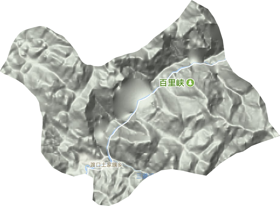 渡口土家族乡地形地图
