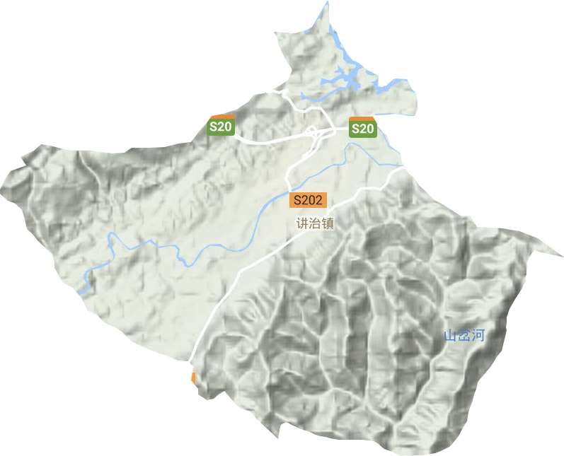 讲治镇地形地图