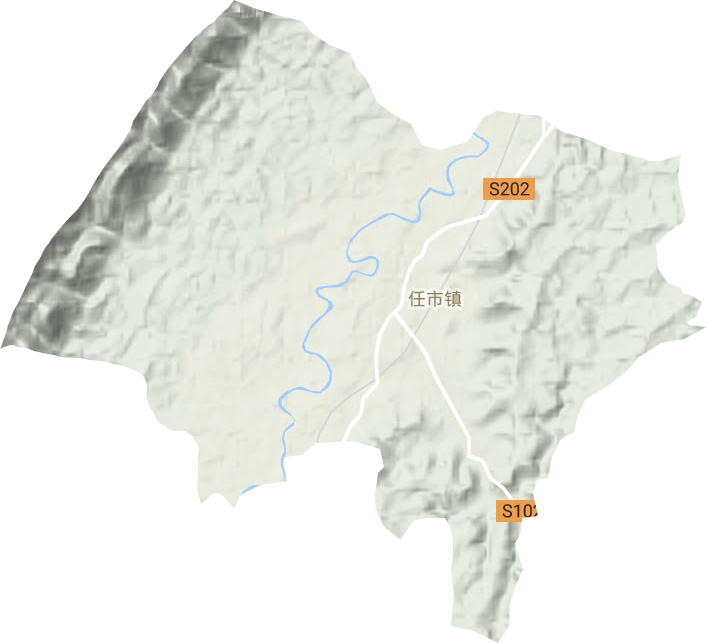 任市镇地形地图