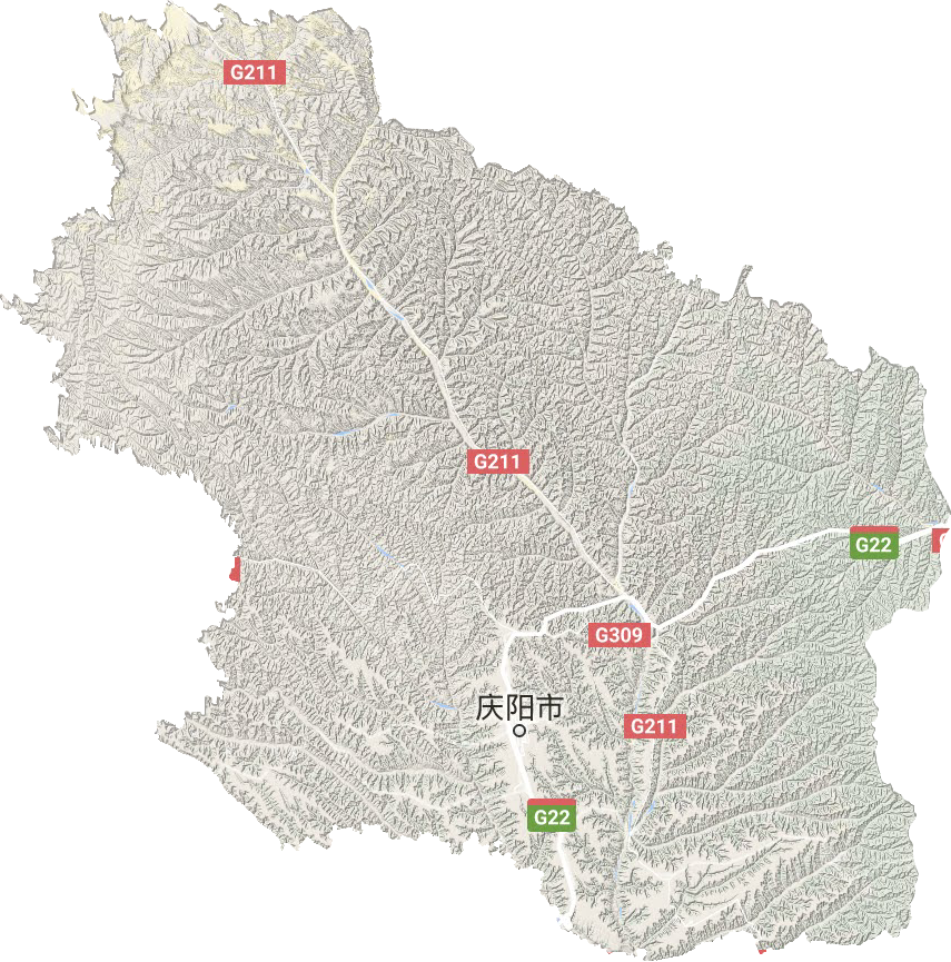 庆阳市地形地图